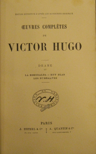 Portada de La Esmeralda. Ruy Blas. Les Burgraves. - Victor Hugo