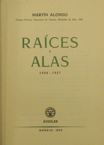 Portada de Ra�ces y Alas. (1956-1957) - Martin Alonso