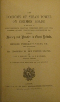 Portada de libro The Economy of Steam Power on common Roads, in Relation to...