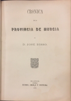 Portada de libro Cr�nica De La Provincia De Murcia