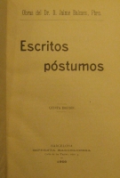 Portada de libro Escritos P�stumos.
