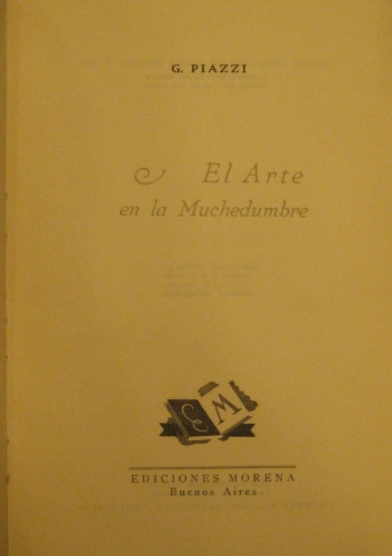 Portada de El arte en La Muchedumbre - G. Piazzi