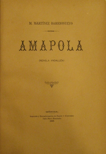 Portada de Amapola. Novela andaluza - Martinez Barrionuevo