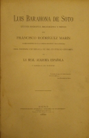 Portada de libro Luis Barahona de Soto, estudio biogr�fico, bibliogr�fico y cr�tico.