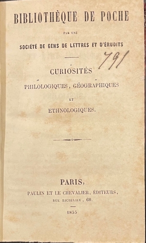 Portada de Biblioth�que De Poche: Curiosit�s Litteraires, Bibliographiques, Biographiques, Traditions, Archeologuie, Philologiques, Militaires, Origines et Des Inventions, Historiques, anecdotiques - Ludovic Lalanne. 