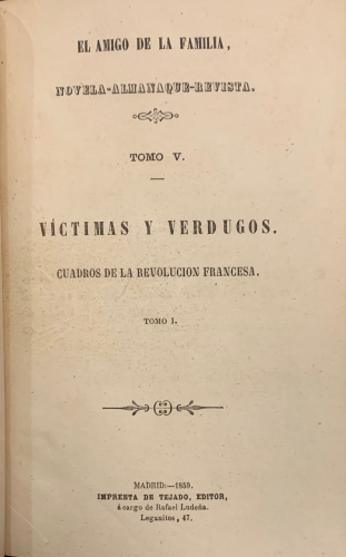 Portada de El Amigo de la Familia. Novela - Almanaque - Revista