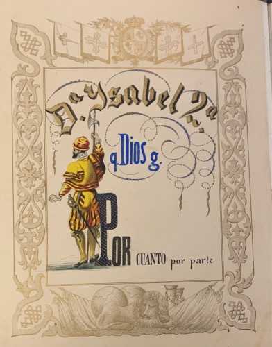 Portada de Real Despacho de Nobleza y Armas a favor del Sr. D. Jos� de la Cruz y Luque natural de la ciudad de C�rdoba