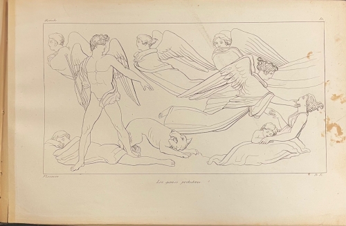 Portada de Obras Completas De Flaxman, Grabadas al Contorno Por D. Joaquin Pi y Margall. Contiene: La Iliada, La Odisea, Tragedias De Esquilo, Los Dias y La Teogonia De Hesiodo, La Divina Comedia,: El Infierno De Dante, El Purgatorio, El Paraiso. Varias - John Flaxman