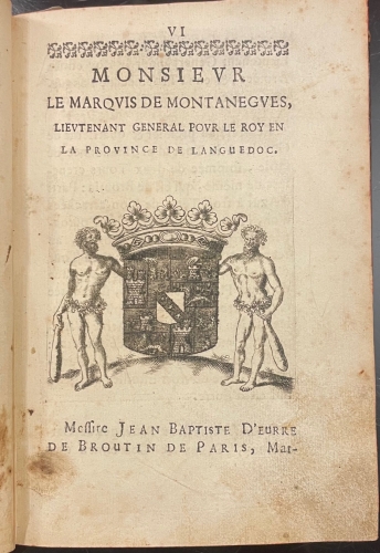 Portada de Armorial des Estats du Languedoc enrichi des elemens de l'art du blason - Jacques Beaudeau