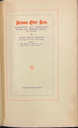 Portada de Prisons Over Seas. Deportation an Colonization British and American Prisons of To-day - Arthur Griffiths