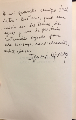 Portada de Ensayo De Bibliograf�a En Materia de Aguas - Ignacio Diaz Nieto. Carlos Arrieta Alvarez