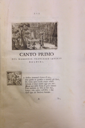 Portada de Il Congresso Negli Elisi. Poema per le Agustissime Nozze di Ferdinando Infante di Spagna e Maria Amalia Arciduchessa d'Austria Duchi di Piacenza, Parma, Guastalla. Umiliato alle Loro Altezze Reali dalla Comunita di Piacenza
