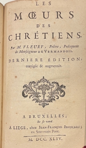 Portada de Les Moeurs des Israelites/ Les Moeurs Des Chretiens - M. Fleury