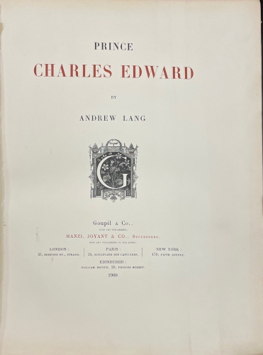 Portada de Prince Charles Edward - Andrew Lang