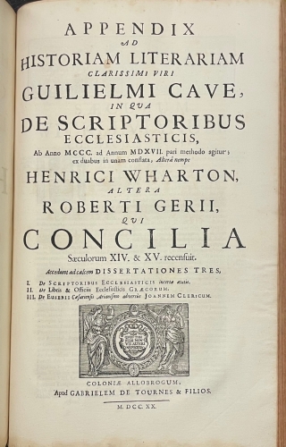 Portada de Scriptorum Ecclesiasticorum Historia Literaria, a Christo Nato, usque ad Saeculum XIV - William Cave