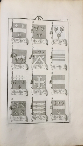 Portada de Catalogues et Armoiries des Gentilshommes qui ont assist� a la tenue des �tats G�n�raux du Duch� de Bourgogne depuis l'an MDXLVIII jusqu' � l'an MDLXXXII. Tir�s des registres de la chambre de la noblesse - Brosses de Tournay, Thesut de Verrey et Le Compasseur de Courtivron