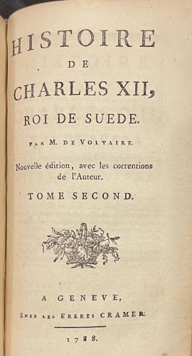 Portada de Histoire de Charles XII, Roi de Suede - M. Voltaire