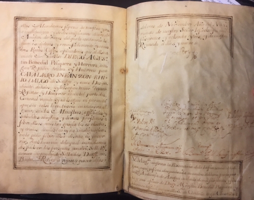 Portada de Ejecutoria de Infanzonia e Hidalguia de D. Diego Agust�n Benedid Pesquera y Herrera. Calatayud. Zaragoza. Reino de Arag�n. A�o 1683