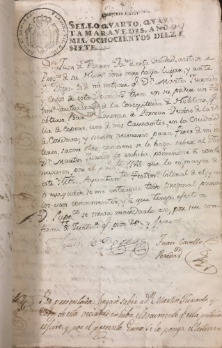 Portada de Documentos relativos a la notoria Nobleza de D. Juan de Porras y Jaen, sus ascendientes y descendientes. Bujalance, C�rdoba.