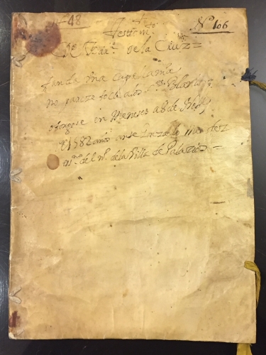 Portada de Testamento de Bartolom� de la Cruz, padre de Don Juan de la Cruz, Meneses, Palencia