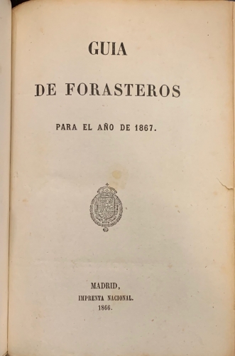 Portada de Guia de Forasteros para el A�o de 1867