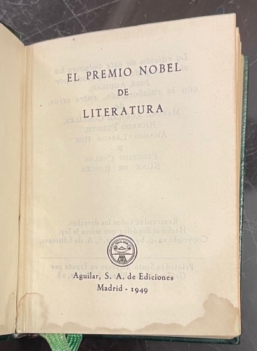 Portada de El Premio Nobel de Literatura. Crisolin n� 2