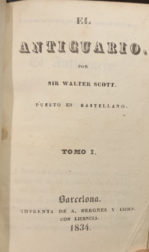 Portada de El Anticuario - Walter Scott
