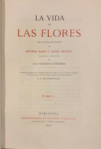 Portada de La Vida de las FLores - Alfonso Karr y Taxile Delord