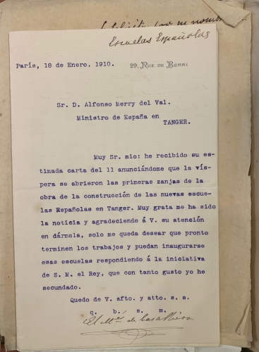 Portada de Cartas recibidas por Alfonso Merry del Val y Zulueta durante su estancia en Marruecos y cartas enviadas por �l a su padre