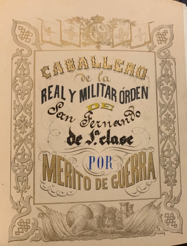 Portada de Real Despacho de Nobleza y Armas a favor del Sr. D. Jos� de la Cruz y Luque natural de la ciudad de C�rdoba