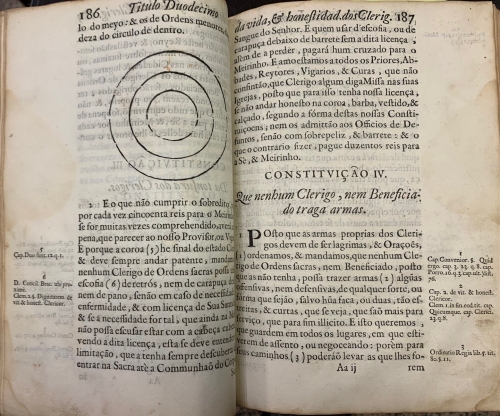 Portada de Constitui�oens Synodaes do Arcebispado de Braga, ordenadas no anno de 1639 - Sebastiao de Matos e Noronha