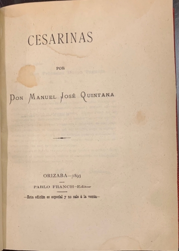 Portada de Cesarinas - Manuel Jose Quintana