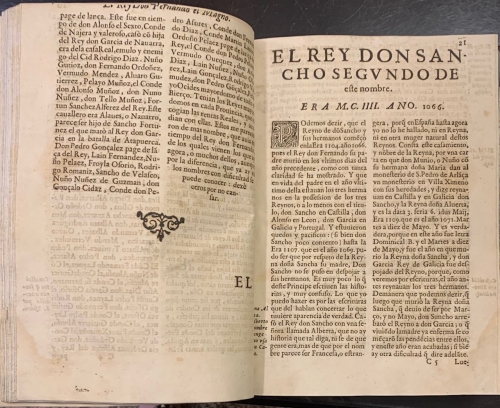 Portada de Historia de los Reyes de Castilla y de Leon Don Fernando el Magno, primero de este nombre, Infante de Navarra - Prudencio de Sandoval