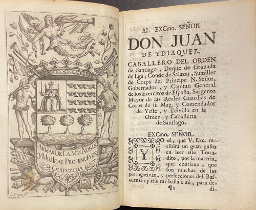 Portada de De la Antiguedad y Universalidad del Bascuenze en Espa�a: des sus perfecciones y ventajas sobre otras muchas lenguas - Manuel de Larramendi
