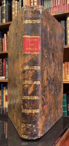 Portada de Nueva Recopilaci�n de los Fueros, Privilegios, buenos usos y costumbres, Leyes y Orden de la muy R. y muy L. Provincia de Guipuzcoa