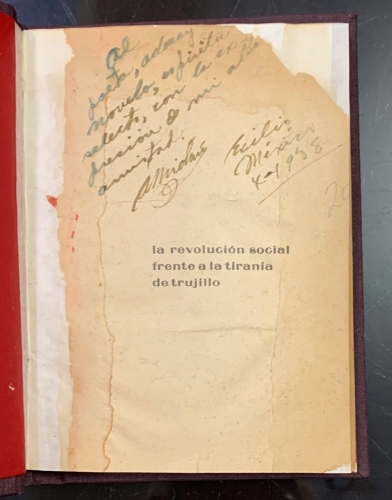 Portada de La Revoluci�n Social frente a la tiran�a de Trujillo - Angel Miol�n