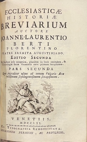 Portada de Ecclesiasticae Historiae Breviarium - Juan Lorenzo Berti