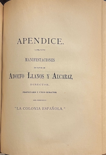 Portada de No vengais a Am�rica. - Adolfo Llanos y Alcaraz