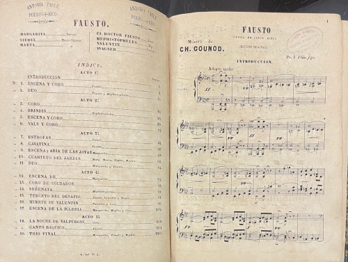 Portada de Fausto. Opera en cinco actos. M�sica de Ch. Gounod