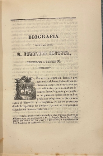Portada de Biograf�a de D. Senen de Buenaga. Biograf�a de D. Fernando Cotoner. Noticia Bibliogr�fica de D. Jose de Gabriel. Biograf�a del Conde de Pu�onrostro/ Epilogo de los Apuntes Biograf�cos de Don Vicente Bertran de Lis/ Biografia de Don Wenceslao Ayguals de Izco / Biografia de D. Pedro Tellez Giron - Jos� Diaz Valderrama/ Jos� Gutierrez de la Vega/ Blas Mar�a Araque / Marqu�s de Miraflores