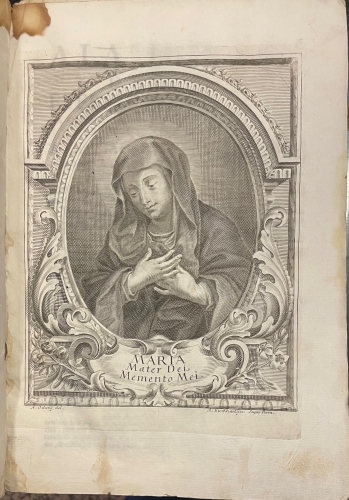 Portada de Compendio Hist�rico en que se da noticia de las milagrosas y devotas imagenes de la Reyna de cielos, y tierra, Mar�a Santissima, que se veneran en los m�s celebres santuarios de Espa�a - Juan de Villafa�e