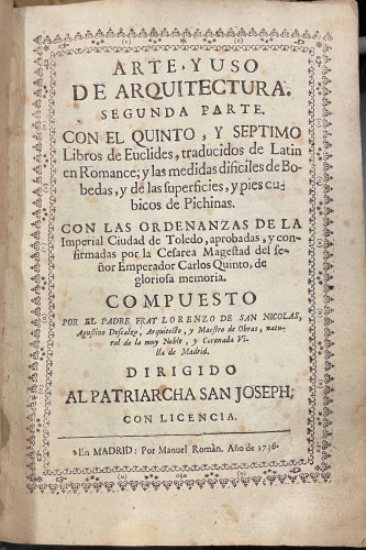 Portada de Arte y Uso de Arquitectura - Fray Lorenzo de San Nicol�s