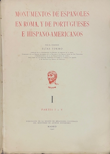 Portada de Monumentos de Espa�oles en Roma, y De Portugueses e Hispano-Americanos - Elias Tormo