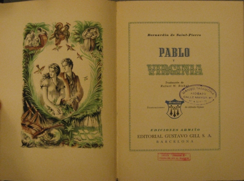 Portada de Pablo y Virginia - Bernardin De Saint-Pierre