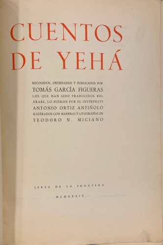 Portada de Cuentos De Yeh� - Tom�s Garc�a Figueras